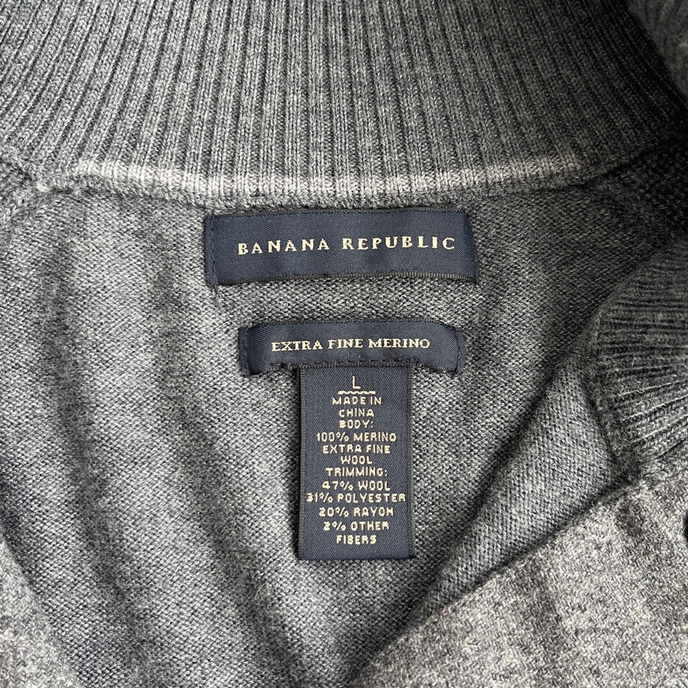 Banana Republic Merino Wool Quarter Zip - Picture 2 of 3